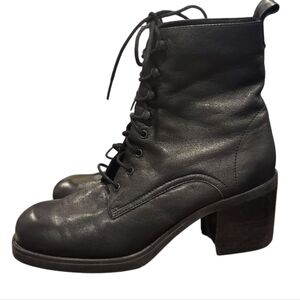 Mister Shoes Marco Black Leather Lace Up Steampunk Style Boots Size 9